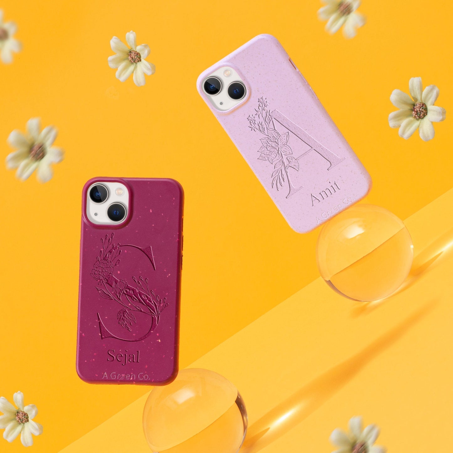 Flower Initials - iPhone SE 2020 / 8 / 7 / 6 / 6s Eco-Friendly Case
