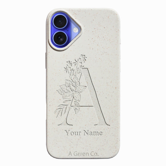 Flower Initials - iPhone 16 Eco-Friendly Case