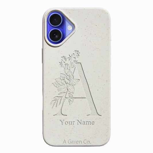 Flower Initials - iPhone 16 Plus Eco-Friendly Case