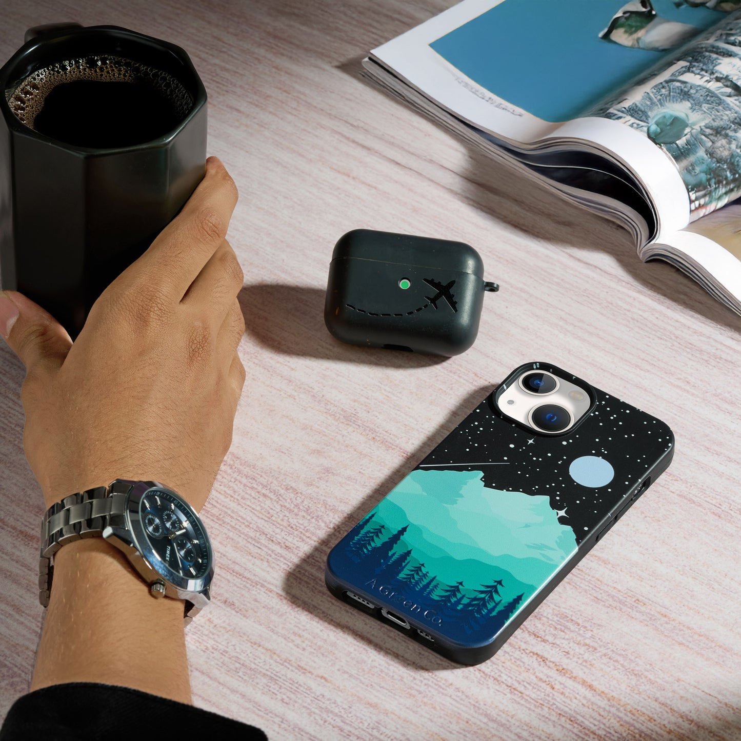 Moon & Mountains - iPhone 16 Eco-Friendly Case