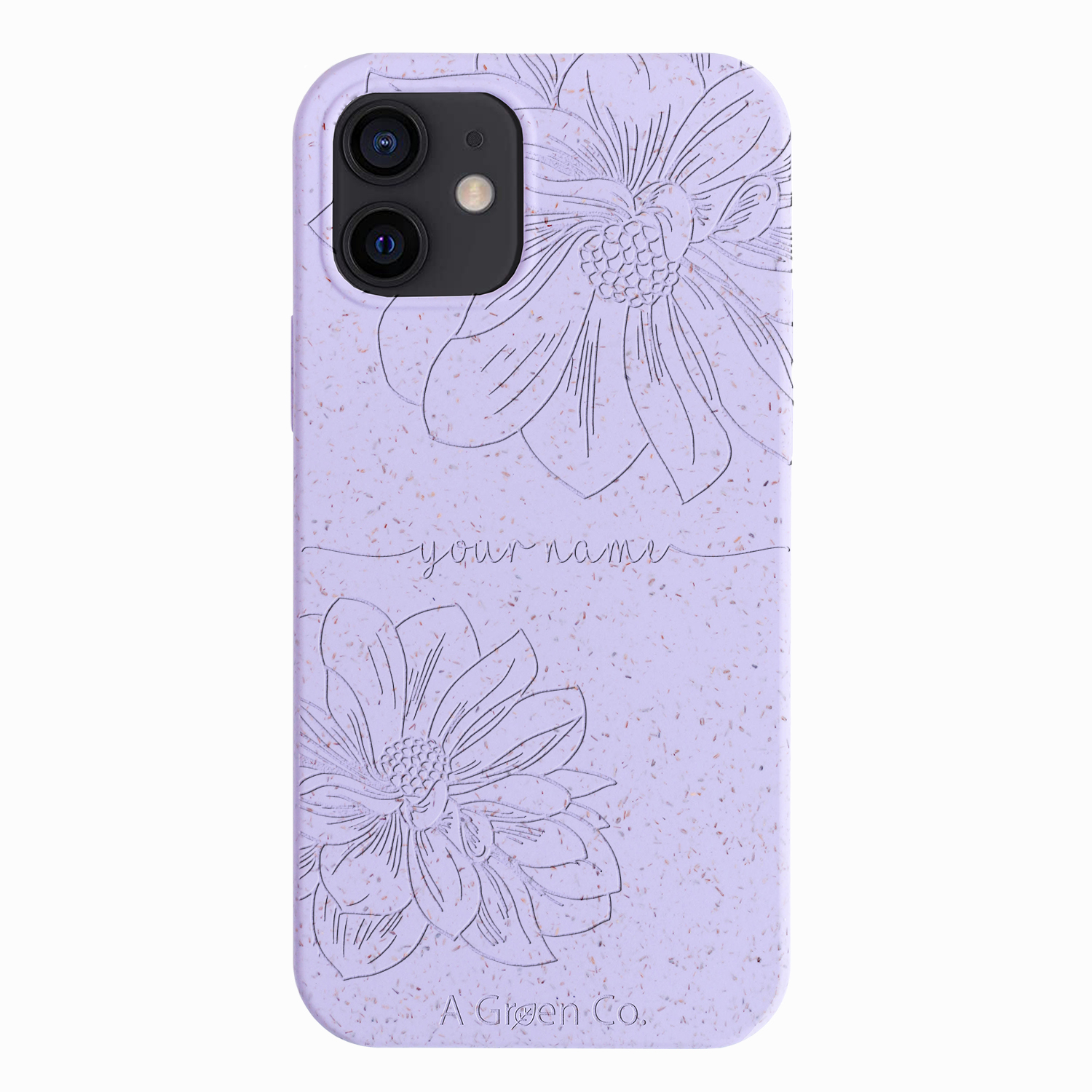 Floral Handwritten - iPhone 12 Mini Eco-Friendly Case - Green Back Cover