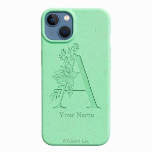 Flower Initials – iPhone 13 Mini Eco-Friendly Case