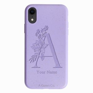 Flower Initials – iPhone XR Wheat Straw Case