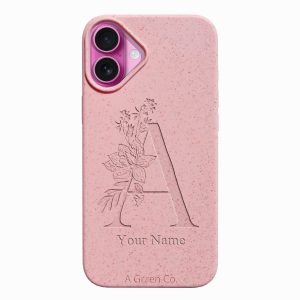 Flower Initials – iPhone 16 Plus Eco-Friendly Case