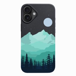 Moon & Mountains – iPhone 16 Eco-Friendly Case